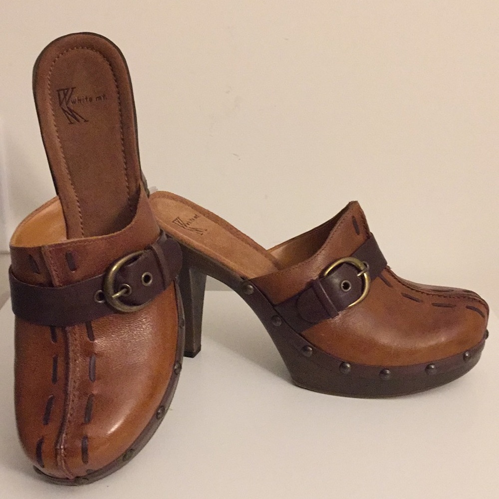 EUC White Mountain Two tone Brown Clog Sz 10